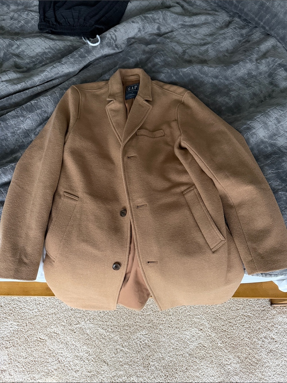 GAP Men's Camel Wool Pea Coat